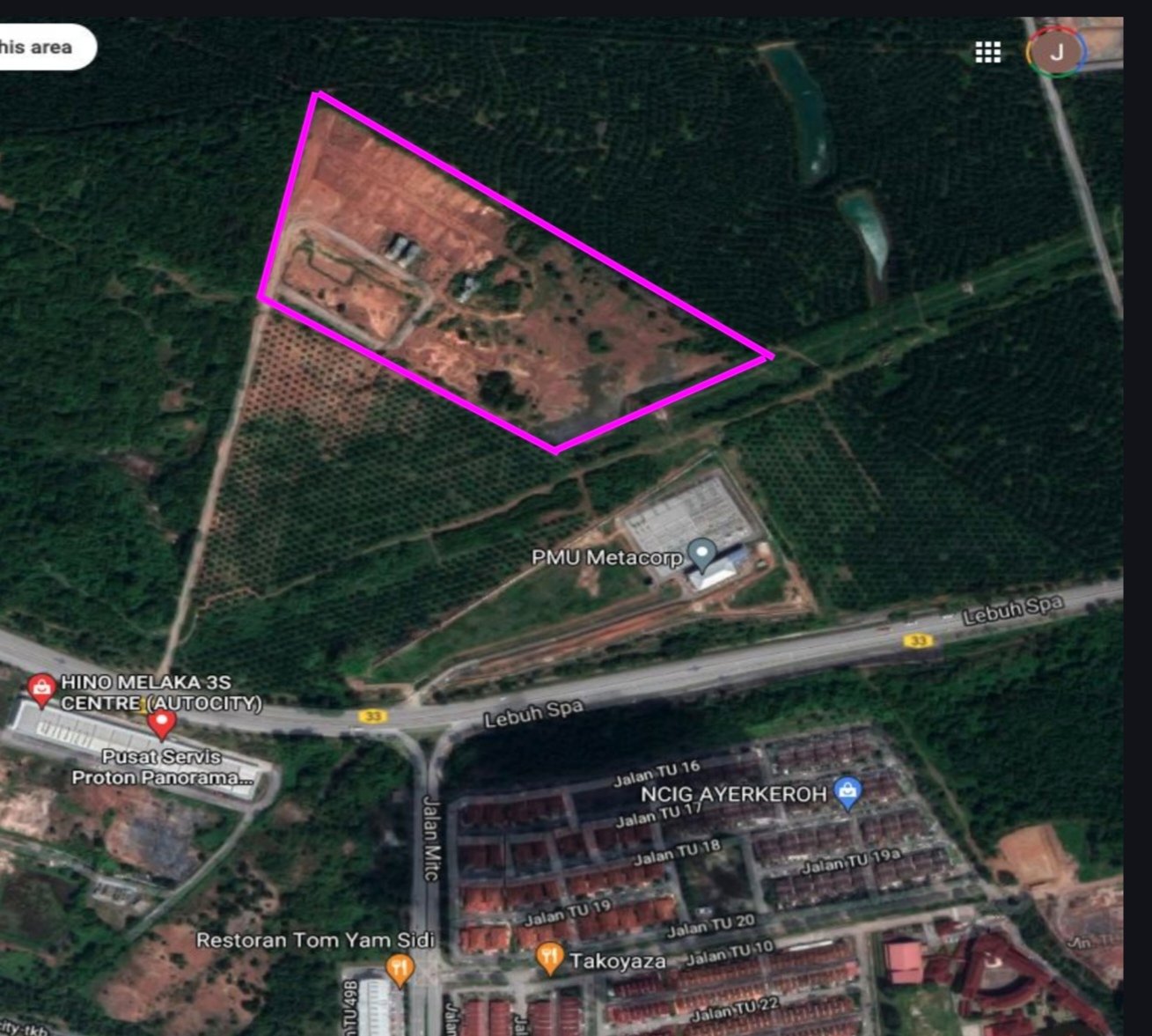 Durian tunggal, Residential Land